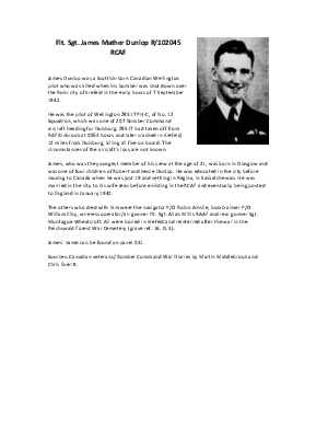 A preview of a PDF biography for Dunlop, James Mather